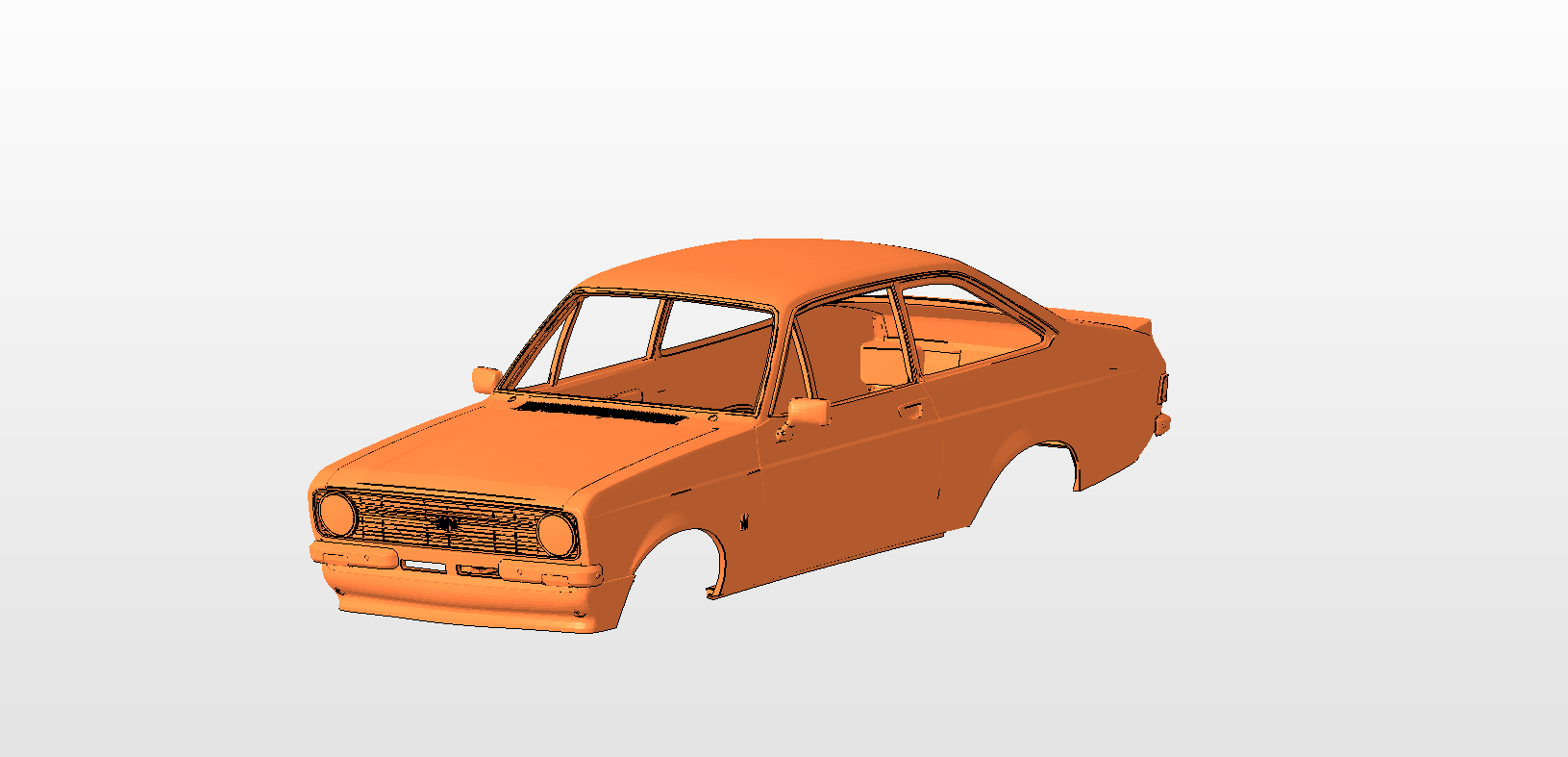 STL file ford escort mk2 BODY SHELL FOR 110 RC CAR STL FOR 3D PRINTING